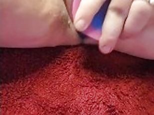 Riding my dildo while using a vibrator to cum
