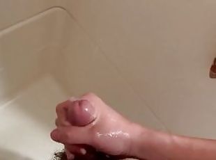 Jerked Off Hard in the Shower