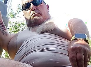 papá, al-aire-libre, meando, amateur, gay, americano, fetichista, ducha, a-solas, papi