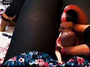 Trans plays with a doll and fills it with sperm