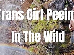 Cute Trans Girl Peeing While Camping Compilation