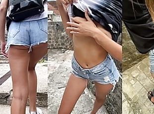 TEEN ALMOST CAUGHT FUCKING IN TOURIST HOTSPOT - RISKY PUBLIC SEX