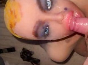 Sloppy bj from ghetto ass sex doll, loud slurp, and is so dirty its hot!