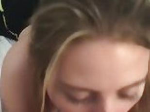 Cute College Pawg gives incredible Blowjob with Facial