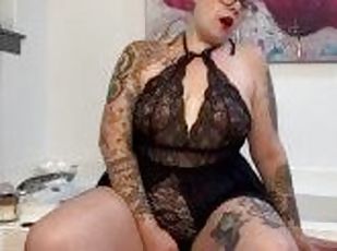 BBW stepmom MILF tests out new vibrator in heels your POV