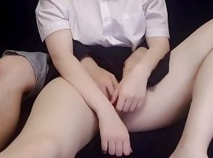 asiatisk, masturbation, amatör, japansk, trosor, första-gången, hentai, uniform, hårt