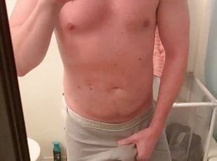 CUMMING IN MY BOXER BRIEF SHORTS BEFORE SHOWER