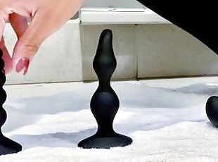 Anal Virgin Sex Toy Progression  18 y/o Ivy League Student Solo Masturbation in Public Bathroom