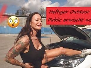 Heftiger Outdoor Sex!!! Public erwischt von 2 Arbeitern