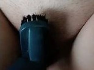 Brush vacuum on my pussy