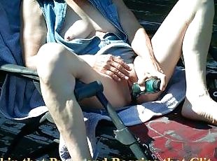 clito, masturbation, orgasme, en-plein-air, public, chatte-pussy, amateur, mature, granny, milf