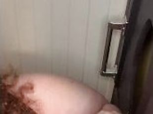 AnnabelleLeighBBW sloppy deepthroats visitor at gloryhole throatgoat Hotwife