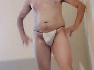 Giddyup Hotstuff in a Skimpy white G-string!