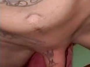 Ebony pussy getting fucked by tatted white dick