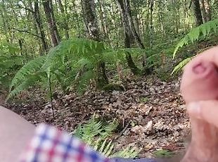 Masturbation in a peacful forest