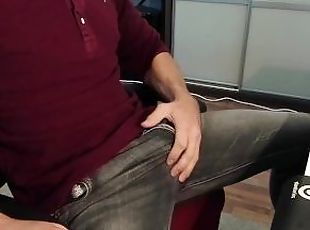 Rubbing my bulge at work