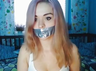 Female tape gagged