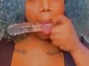 store-pupper, blowjob, ebony, deepthroat, bbw, pov, søt, dildo, pikk, suging