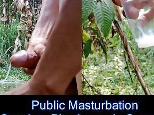 INDONESIAN DICK - Hot Cum Into A Plastic Cup In Summer (Public Jerking)