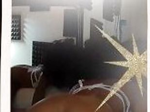 Ebony Milf Pillowing Riding w/Butt Plugs talking and cuming