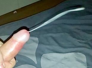 Spitting on my Hard Uncut Cock and Jerking off Twice