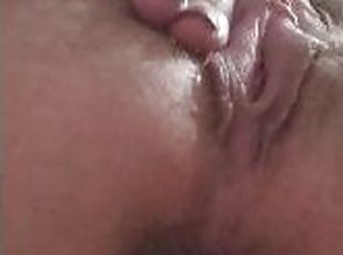 Edging my hairy pussy on your face til vaginal anal contractions